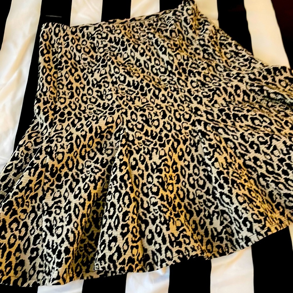 Leopard Print Flared Skirt Marisa Christina Size 10